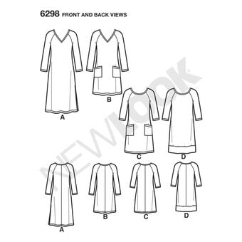 New Look Just 4 Knits Women's Dress Sewing Pattern 6298 image number 2