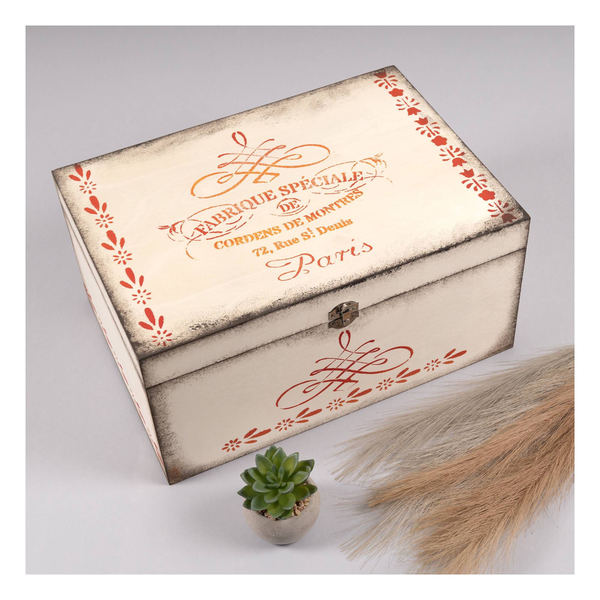 Wooden Storage Box 35cm x 25cm x 17cm Hobbycraft