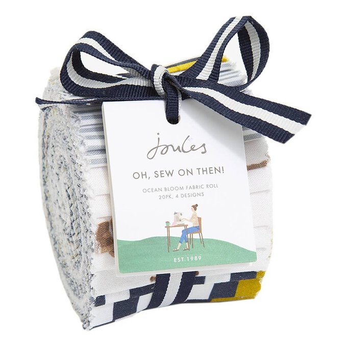 Joules Ocean Bloom Rolled Cotton Fabric Strips 20 Pack Hobbycraft