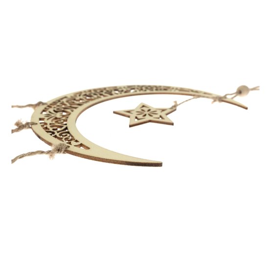 Wooden Moon and Stars Dreamcatcher image number 3