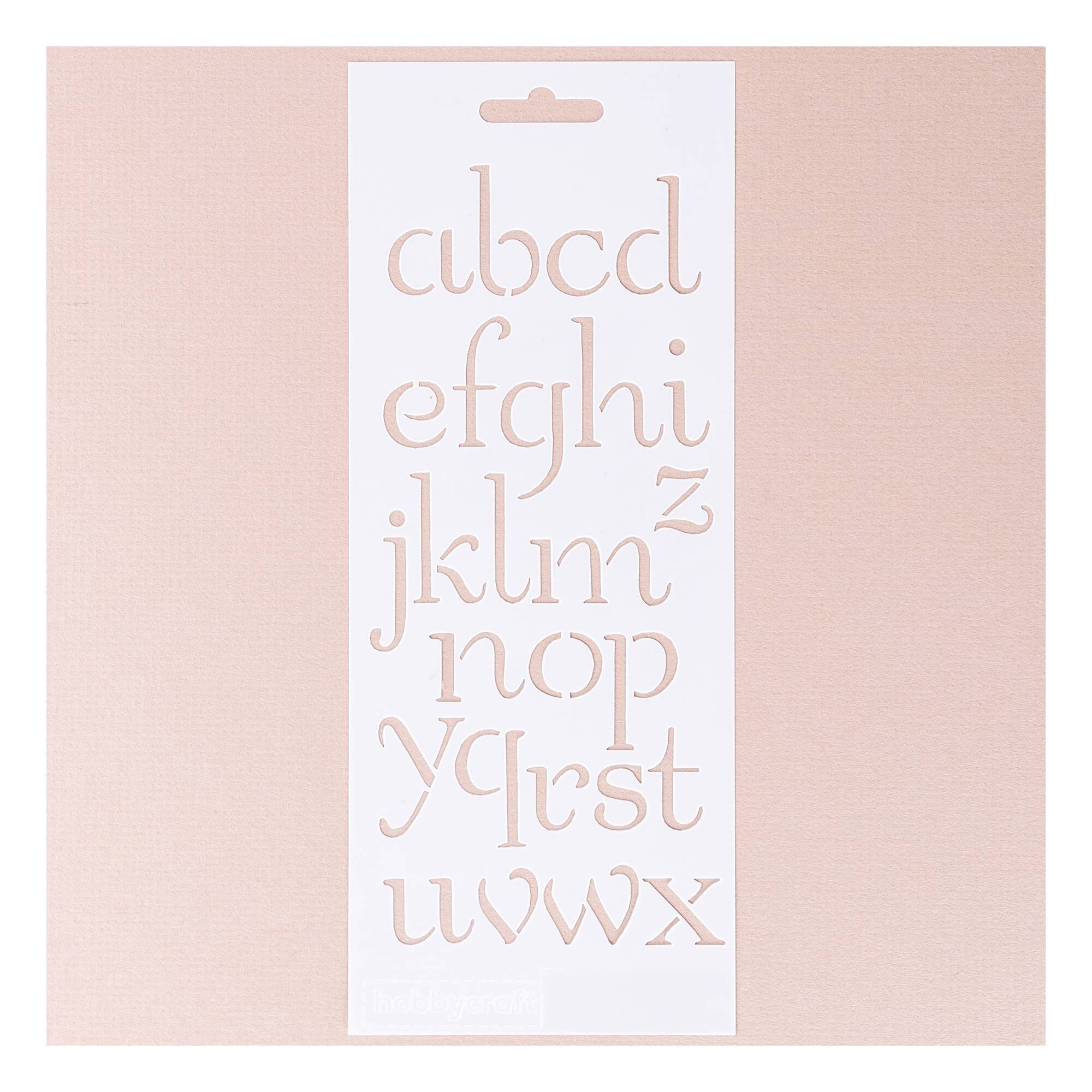 Lowercase Alphabet Stencil 10cm x 25cm Hobbycraft