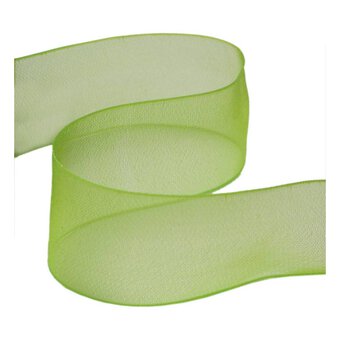 Lime Green Organza Ribbon 25mm x 5m