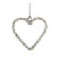 Silver Beaded Hanging Heart 6cm image number 1