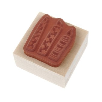 Candles Wooden Stamp 3.8cm x 3.8cm image number 2