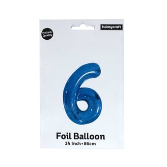 Extra Large Blue Foil Number 6 Balloon image number 3