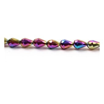 Teal Purple Crystal Drop Bead String 13 Pieces image number 2