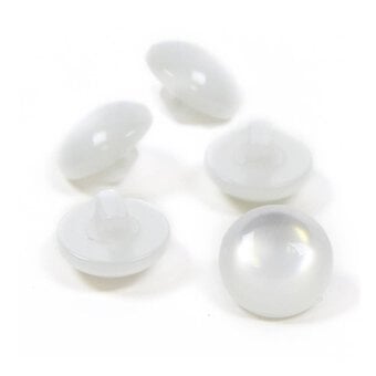 Hemline White Basic Dome Button 5 Pack