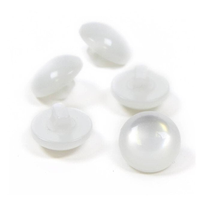 Hemline White Basic Dome Button 5 Pack image number 1