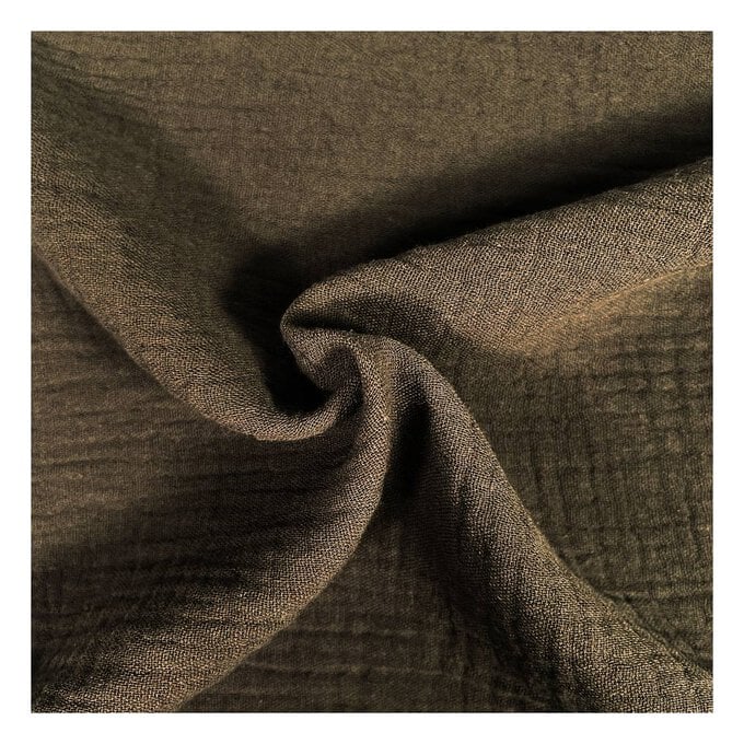 Brown Double Gauze Fabric by the Metre image number 1