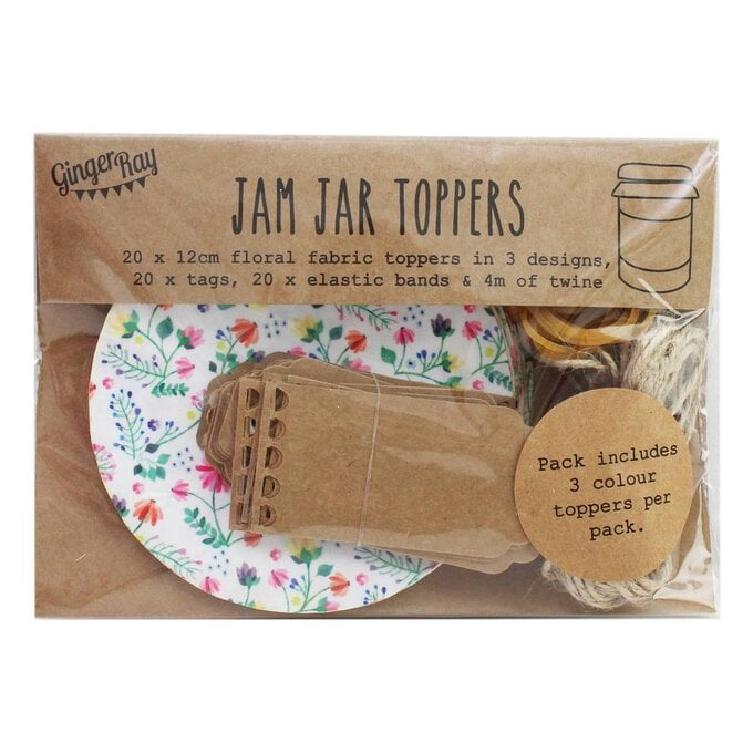 Small Floral Jam Jar Topper Kit 20 Pack
