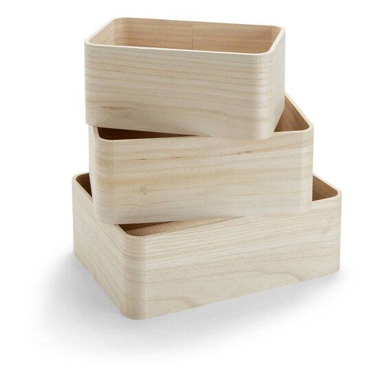 Wooden Deco Storage Set 3 Pieces image number 1
