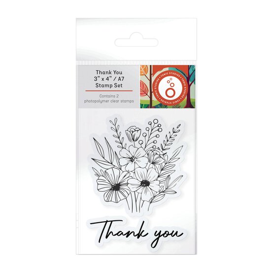 Tonic Studios Thank You Bouquet Stamp Set 2 Pieces image number 1