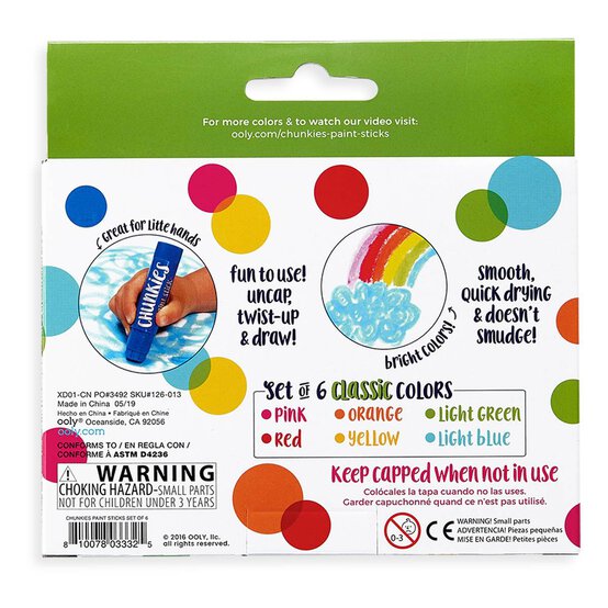 Chunkies Classic Paint Sticks 6 Pack  image number 3