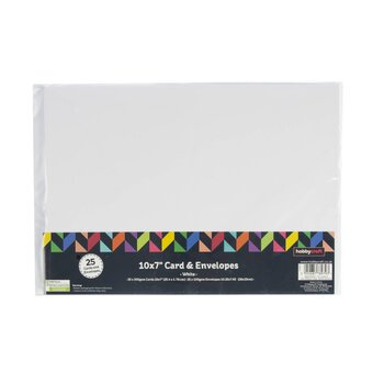 White Cards and Envelopes 10 x 7 Inches 25 Pack image number 4