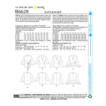 Butterick Women's Top  Sewing Pattern B6629 (E5 14-22)