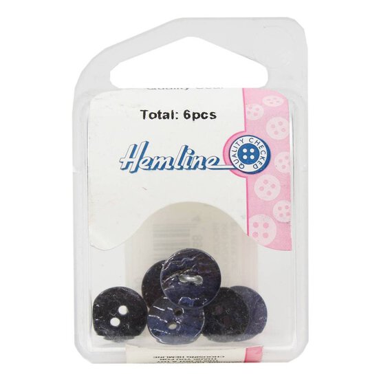 Hemline Sky Blue Shell Mother of Pearl Button 7 Pack image number 2