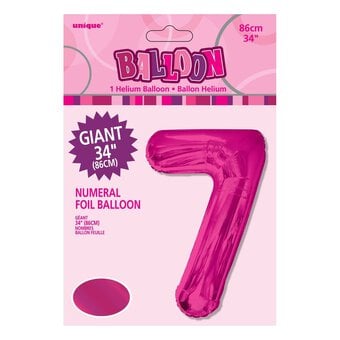 Extra Large Pink Foil 7 Balloon image number 2