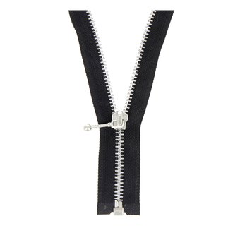 Milward Black Aluminium Open-Ended Zip 65cm