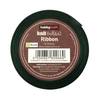 Forest Green Satin Ribbon 38mm x 10m