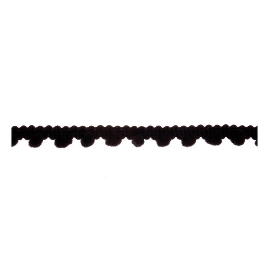 Black 7mm Pom Pom Trim by the Metre image number 2