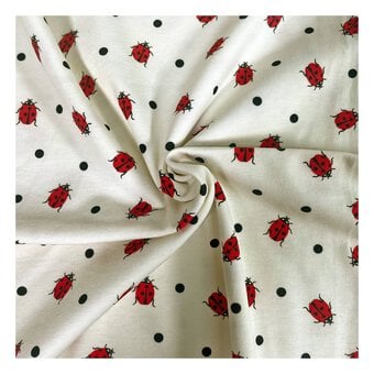 Ladybird Cotton Spandex Jersey Fabric by the Metre