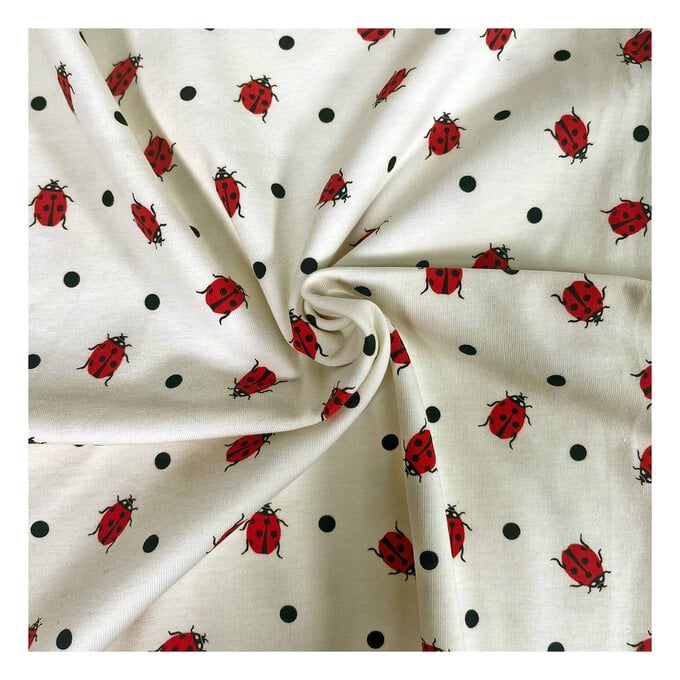 Ladybird Cotton Spandex Jersey Fabric by the Metre image number 1