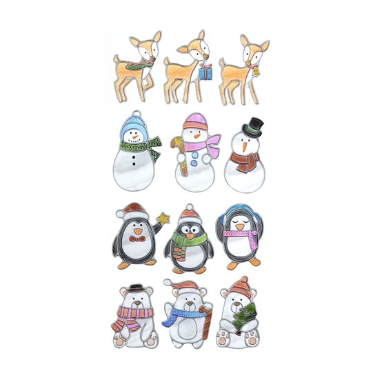 Assorted Christmas Stickers 12 Pieces image number 1