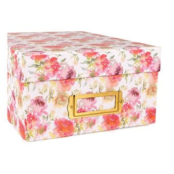 Pink Watercolour Storage Box 11cm x 20cm x 29cm image number 4