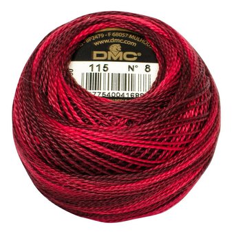 DMC Red Pearl Cotton Thread on a Ball Size 8 80m (115)