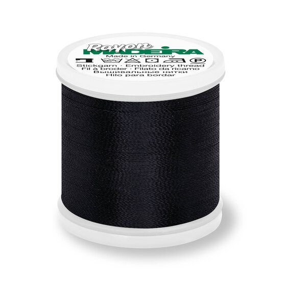 Madeira Black Rayon 40 Thread 200m (1000) image number 1
