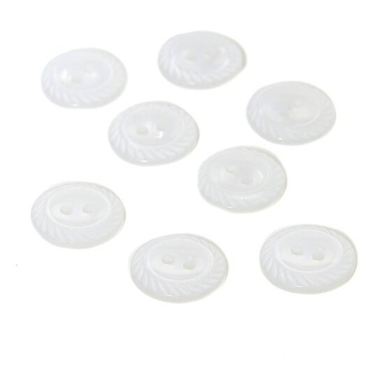 Hemline White Basic Cut Edge Button 8 Pack image number 1