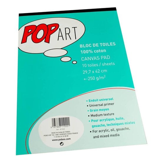 Pebeo Pop Art A3 Canvas Pad 10 Sheets image number 1