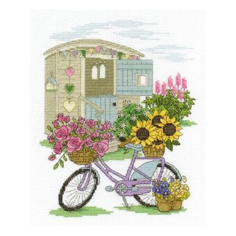 DMC Flower Bicycle Cross Stitch Kit