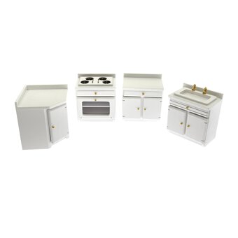 Doll&rsquo;s House Kitchen Unit Set 3 Pieces