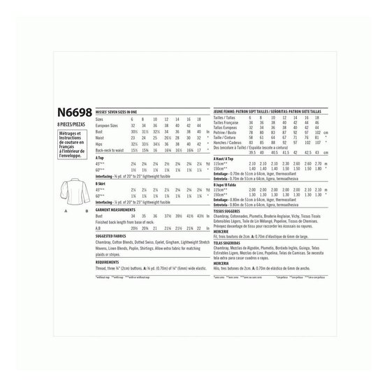 New Look Women’s Top Sewing Pattern N6698 image number 2