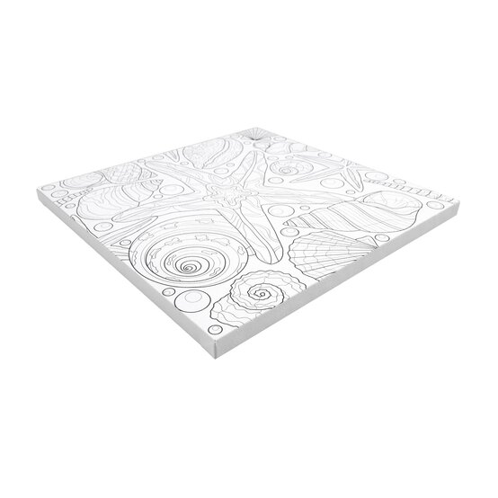 Starfish and Shells Colour-in Canvas image number 3