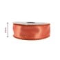 Peach Wire Edge Satin Ribbon 25mm x 3m image number 3