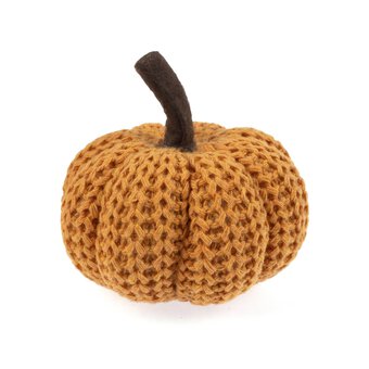 Orange Yarn Fabric Pumpkin 9cm 