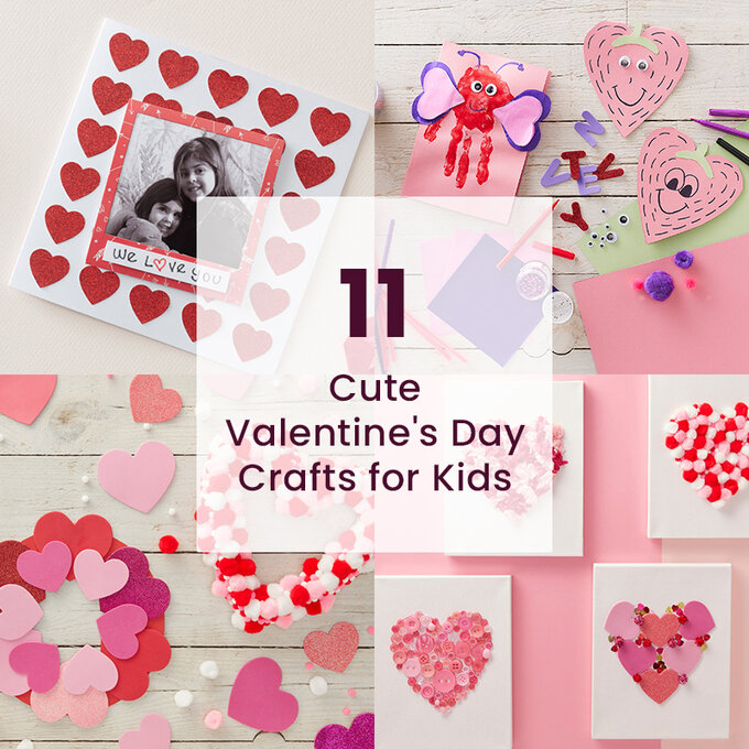 Valentines Crafts for Kids Valentines Day Foam Hearts Arts and Crafts Kit for Kids DIY Craft Supplies School Classroom Project Party Favor