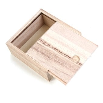 Sliding Flap Wooden Box 12cm