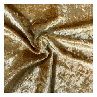 Gold Crushed Velour Fabric by the Metre