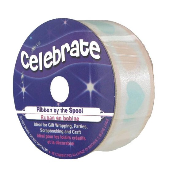 Pastel Hearts Ribbon 25mm x 3m image number 1