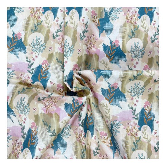 Vintage Haze Torn and Blooming Cotton Fabric by the Metre image number 1