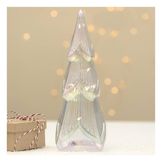 Pearlised Light-Up Tree 22cm image number 1