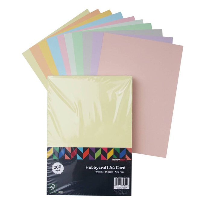 Pastel Card A4 200 Pack