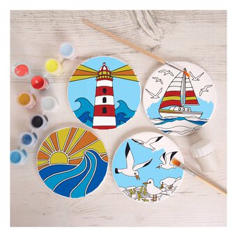 Paint Your Own Beach Coaster Kit 4 Pack 