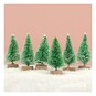 Mini Green Bottle Brush Trees 4.5cm 6 Pack image number 1