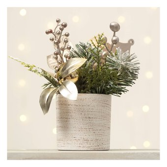 Gold Sparkly Flowerpot 20cm 
