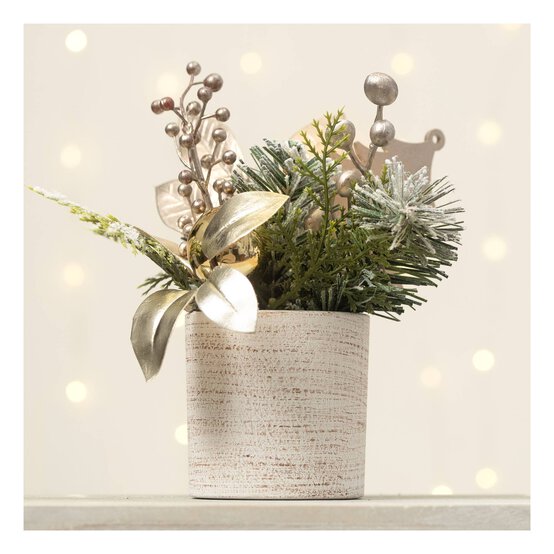 Gold Sparkly Flowerpot 20cm  image number 1