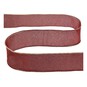 Red and Jute Trim Wire Edge Ribbon 63mm x 3m image number 2